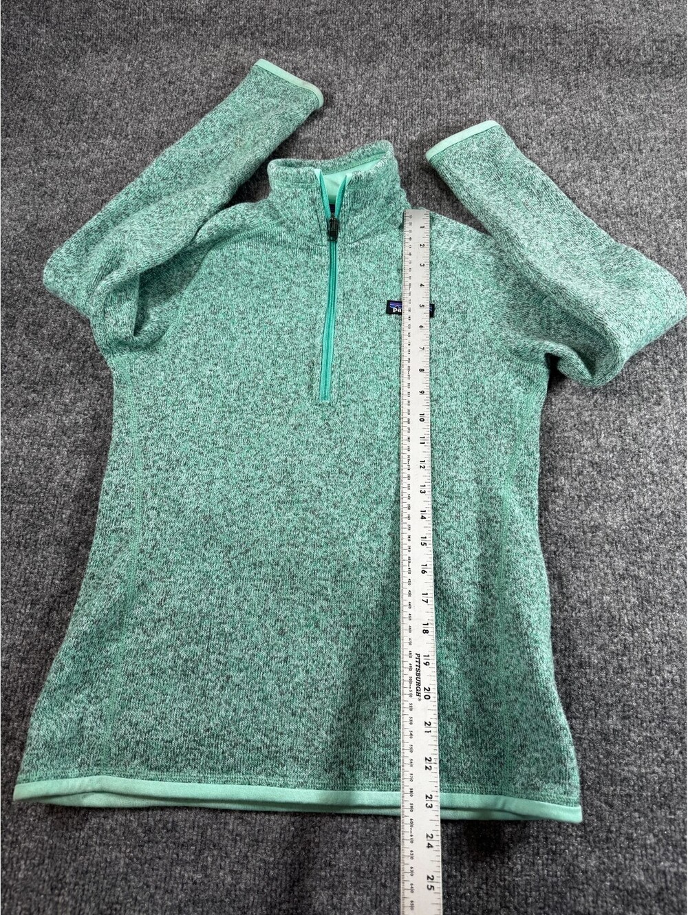 Patagonia Better Women's Sweater Size XSmall Green 1/4 Zip Pullover - Picture 5 of 8